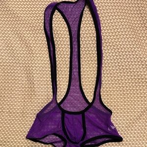 Go Softwear Hardcore - Purple Mesh Men’s Bodysuit NWOT